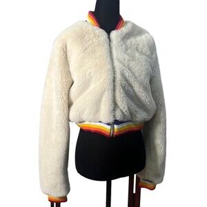 SPIRITUAL GANGSTER FURRY BOMBER JACKET COAT SIZE S‎